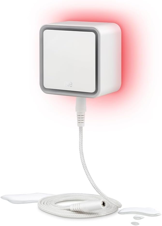 Eve Water Guard – Smart Home Water Leak Detector, 6.5 ft Sensing Cable, 100 dB Siren, (Apple HomeKit), App Notifications, Bluetooth, Thread