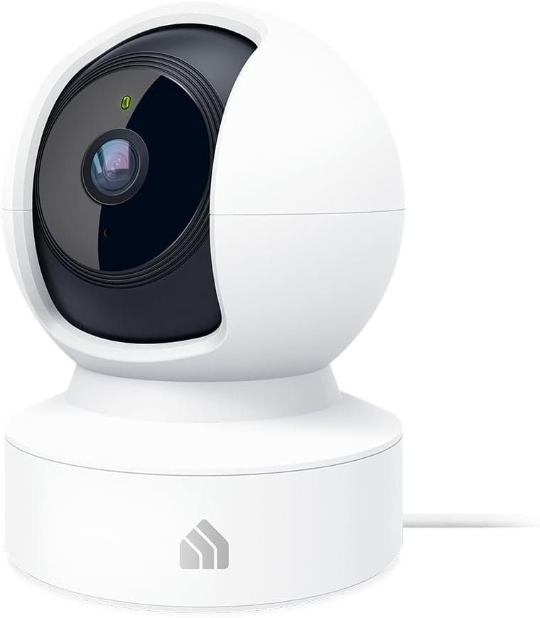 Kasa 2K+ Indoor Pan/Tilt Wired Security Camera – Works as a Baby Monitor & Pet Camera, Motion Detection & Tracking, 2-Way Audio, Night Vision, Subscription-Free Local Storage or Optional Cloud, KC410S