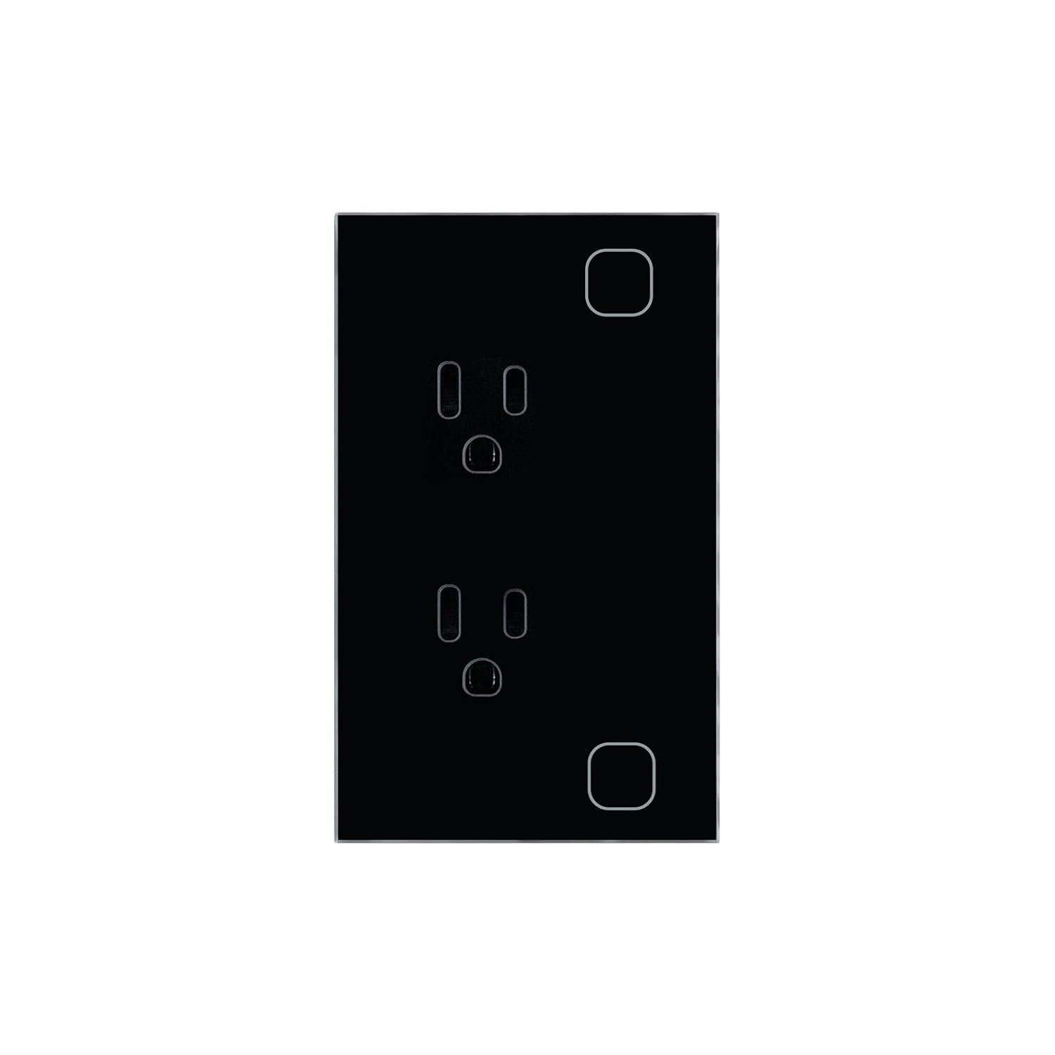 WiFi Smart Outlet 4.65 X 2.83 X 1.69 Inches,Wall Socket 110–220V,Energy Monitoring,2.4GHz Tuya/Smart Life,No Need Zigbee Hub,Tempered Glass Panel,Black