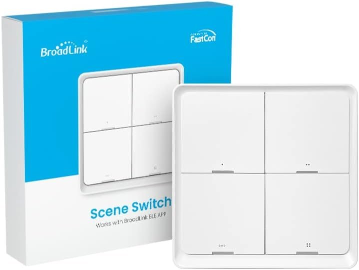BroadLink Wireless Smart Button Scene Switch for Home Automation, Press Buttons to Activate Scenes