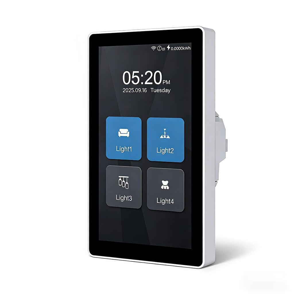 LANBON L10 Large LCD Smart Light Switch, Custom Display & Icons, 6-in-1 1/2/3/4 Gang & Curtain, 2.4GHz WiFi, Compatible with Alexa & Google Home, Motion Wake Screen, No Dimmer, Neutral Wire Required