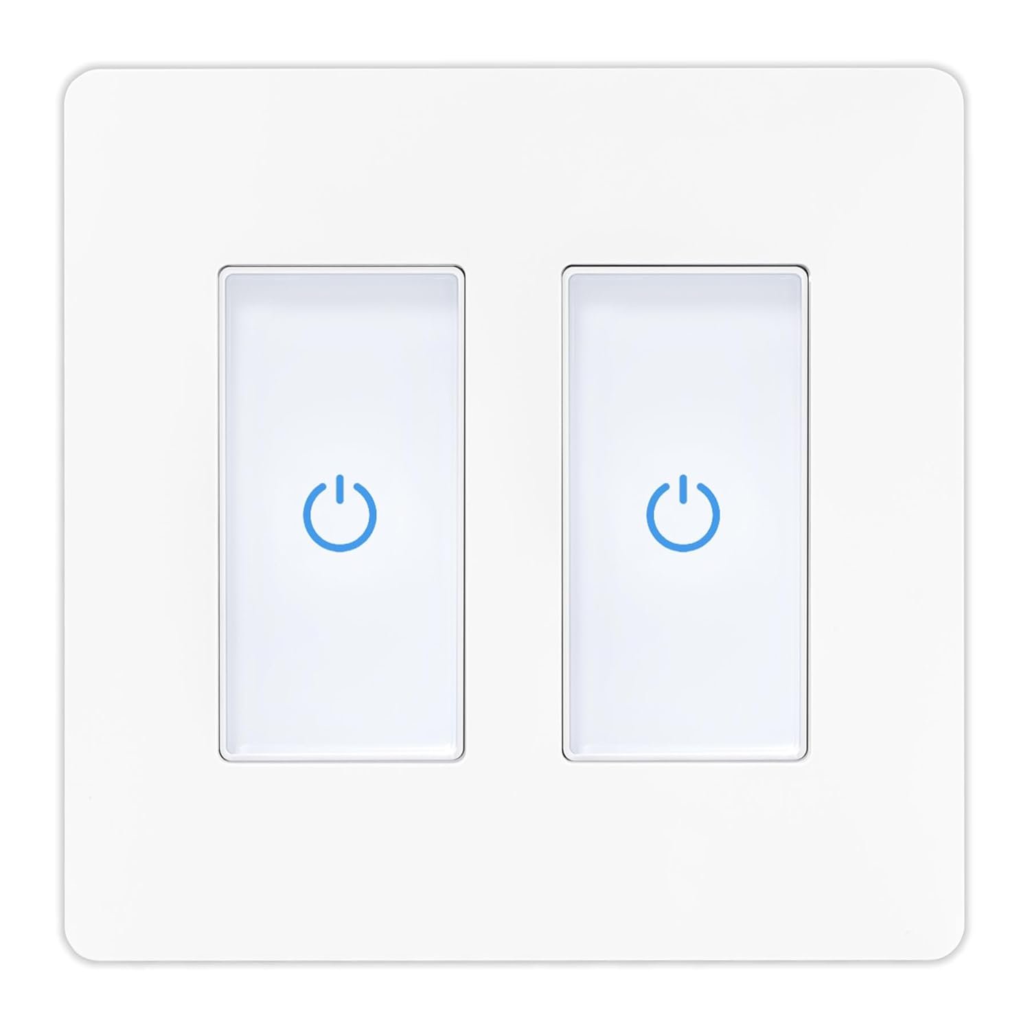 Milfra Touch Smart Switch 2 Gang, 2-Position, White, Compatible with Alexa and Assistant, No Hub Required