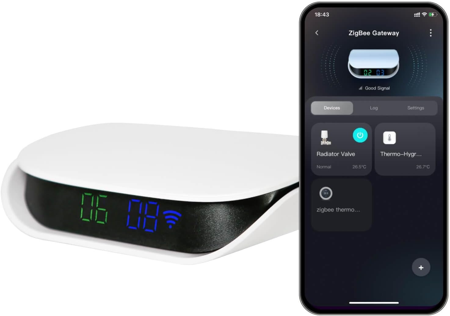 VEXA Zigbee Hub for TUYA Smart Products Only, Smart Home Zigbee Bridge with Device Counter, Supports TUYA Zibgee & Bluetooth Sub-Device, Compatible with Alexa and Google Home, 2.4GHz WiFi Required