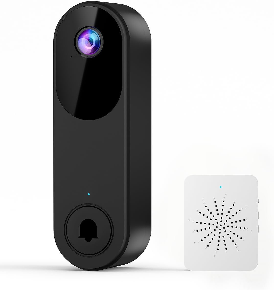 Wireless Video Doorbell Camera,Battery Powered Door Chime, Night Vision, 2-Way Audio,24/7 Live View, Optional Cloud Storage, 2.4GHz Wi-Fi Only
