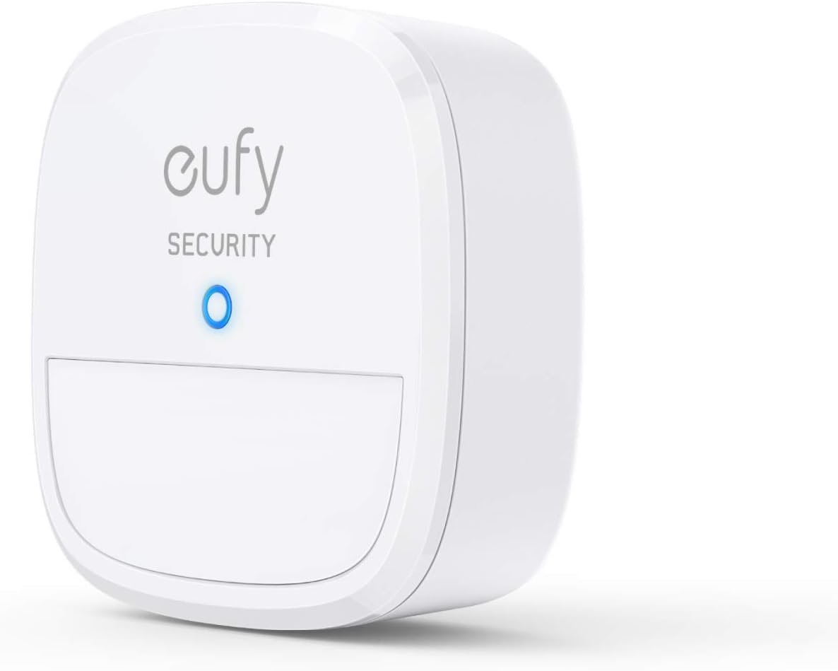 eufy Security Motion Sensor, Home Alarm System, 100° Coverage, 30 ft Detection Range, 2-Year Battery Life, Adjustable Sensitivity, HomeBase Required, Optional 24/7 Protection Service, Home Security
