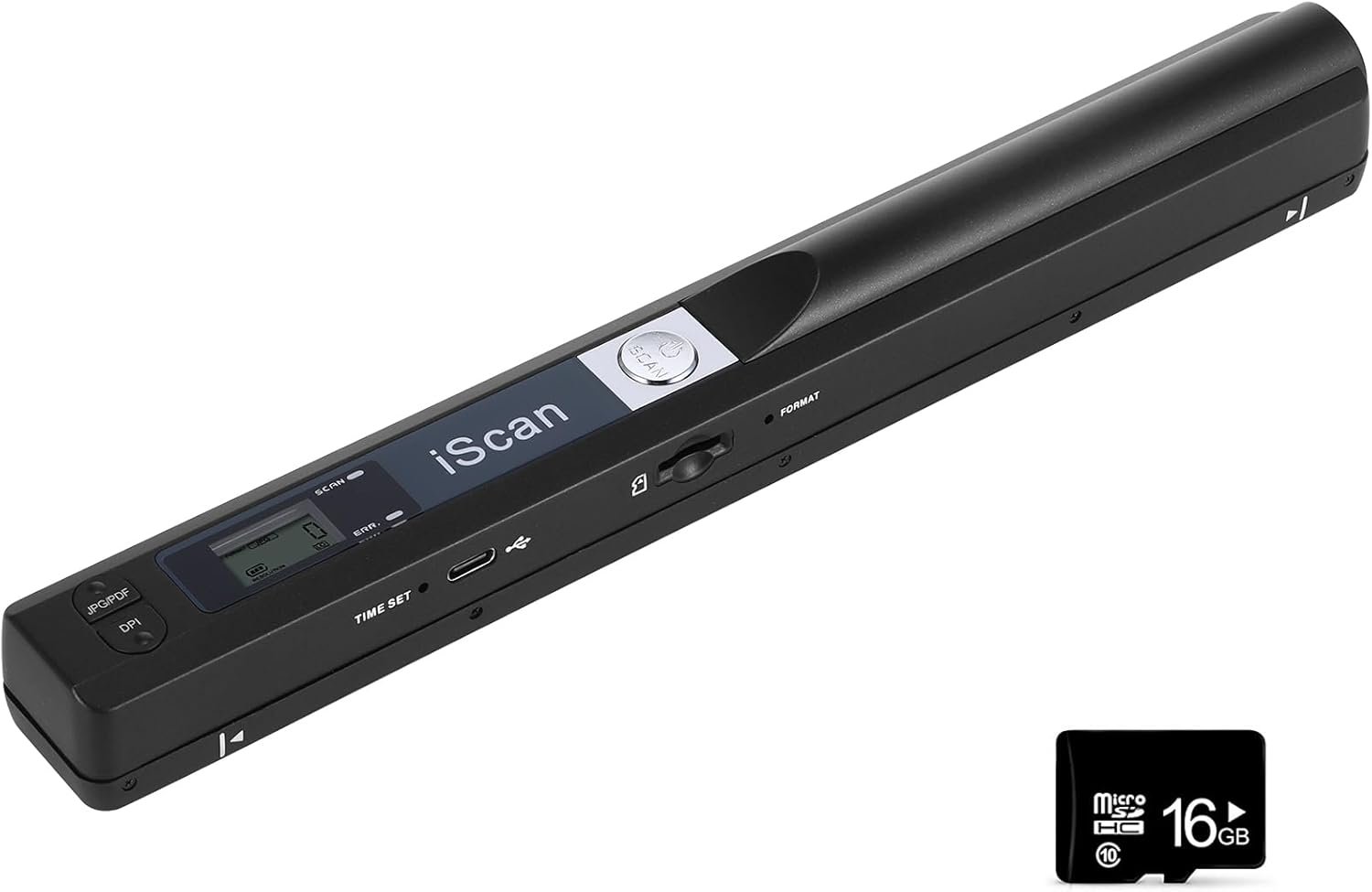Portable Document Scanner, 900DPI Handheld Scanner Wand for Documents & Receipts, A4 Photo Image Scanner JPG/PDF, Portable Scanner for Laptop, USB 2.0 High Speed Transfer, Supports Micro SD Card