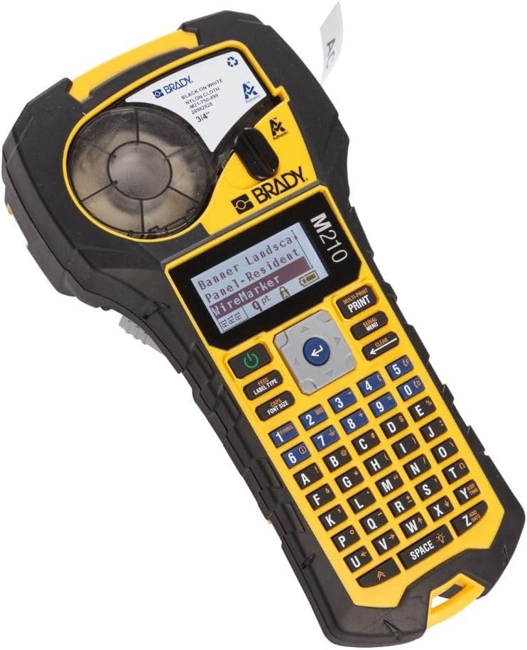 Brady M210 Portable Label Printer with Rubber Bumpers, Multi-Line Print, 6 to 40 Point Font (Replaces BMP21-PLUS Printer)