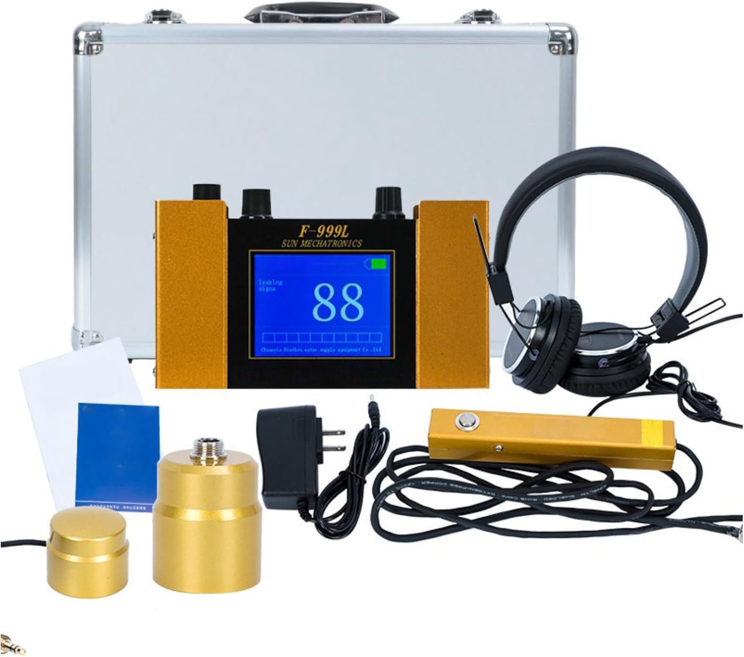 Bewinner Underground Water Leak Detector, Water Pipe Leakage Monitor with Digital Display & Earphone & Carrying Case, Leak Detector for Water Detectors & Alarms, Water Leak Detection