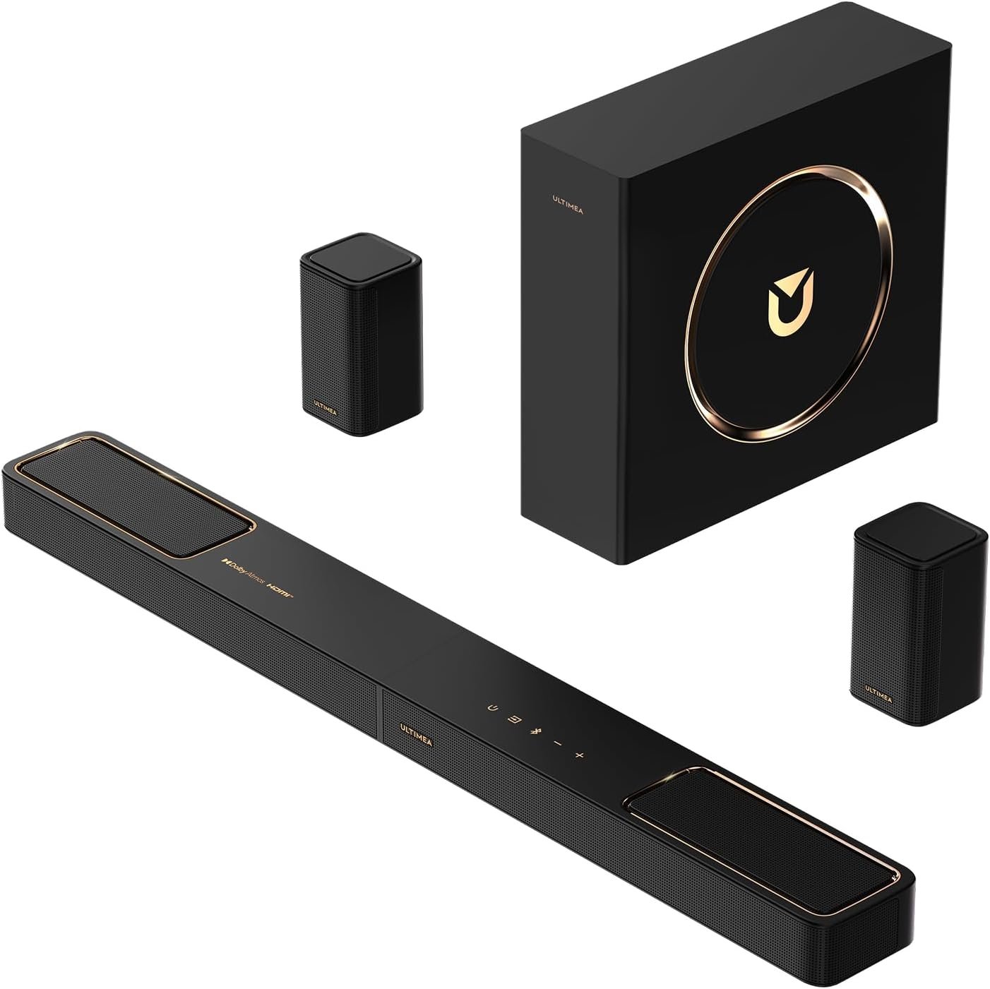 ULTIMEA 5.1.2ch Sound Bar with Dolby Atmos, Surround Sound System for TV with 2 Surround Speakers, Sound Bar for Smart TV, Soundbar for Home Theater, BT 5.4, HDMI eARC, Skywave F40 (New, 2025 Model)