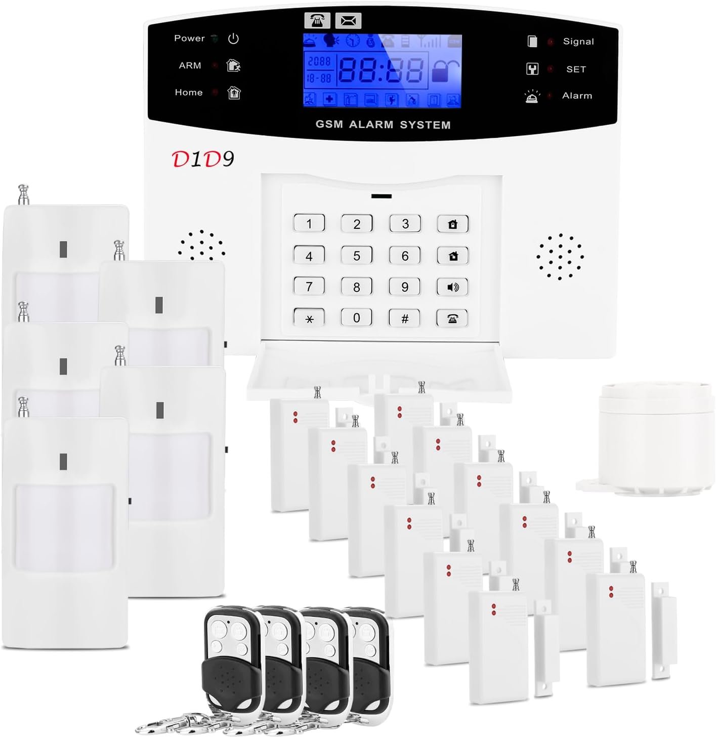 24pcs Wireless DIY Home Burglar Alarm System, 4G WiFi GSM, No Monthly Fee,Home Security with App Alert