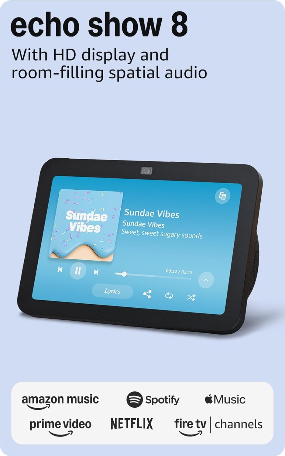 Amazon Echo Show 8, With Spatial Audio, Smart Home Hub, ideal for open living spaces, Designed for Alexa+, Charcoal