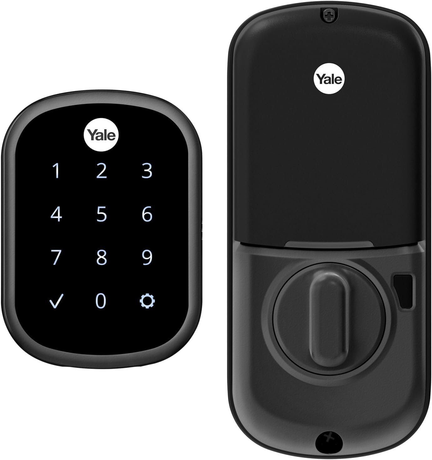 Yale Assure Deadbolt Lock, Black Suede Keyless Non-Connected Entry Door Lock with Digital Keypad Touchscreen for Code Entry, ‎YRD256-NR-BSP