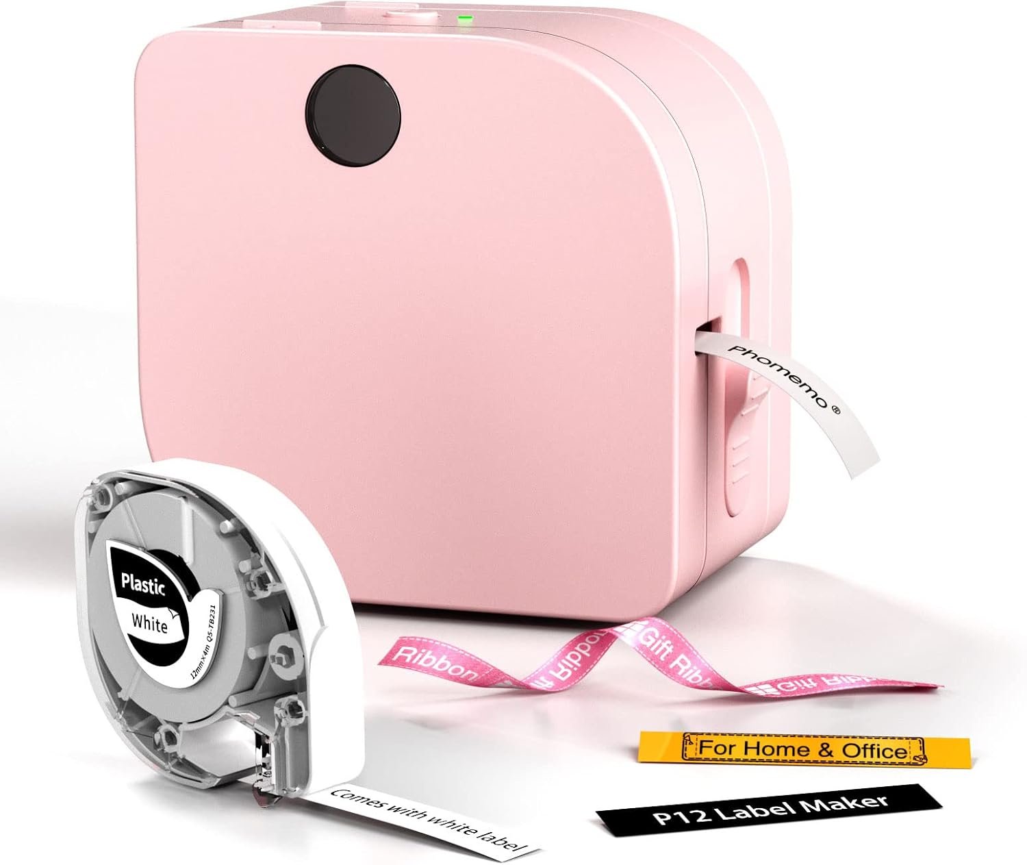 Phomemo Label Maker Machine with Tape, P12 Ribbon Printer Machine Small Bluetooth Label Makers with Multiple Templates for DIY Crafts, Bows Gift Wrap, School, Name Tag, Home, Office, Kitchen, Outdoor