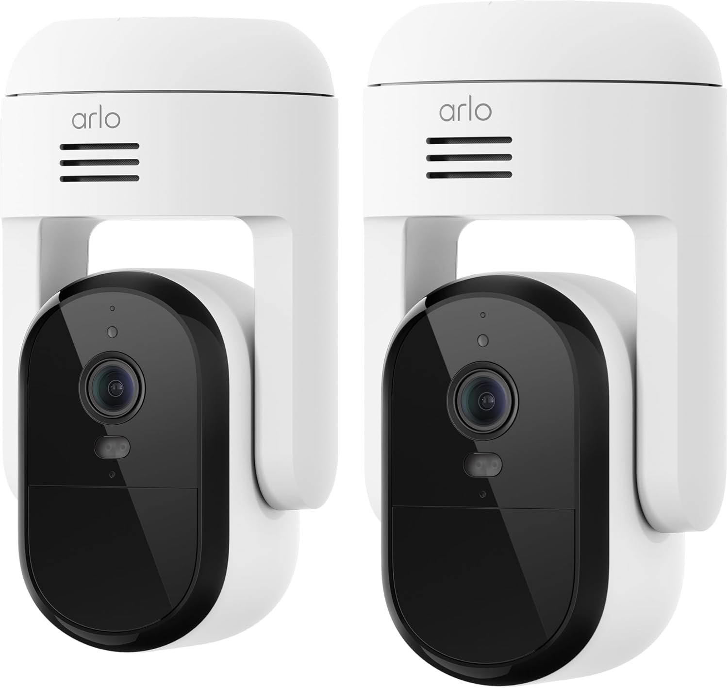 Arlo Essential Pan Tilt Security Camera 2K – Wired Plug-in Power Outdoor Camera, Person Recognition, Package Detection, Animated Preview, 1-Month Trial of Secure Plan, Auto Motion Tracking, 2 Cam