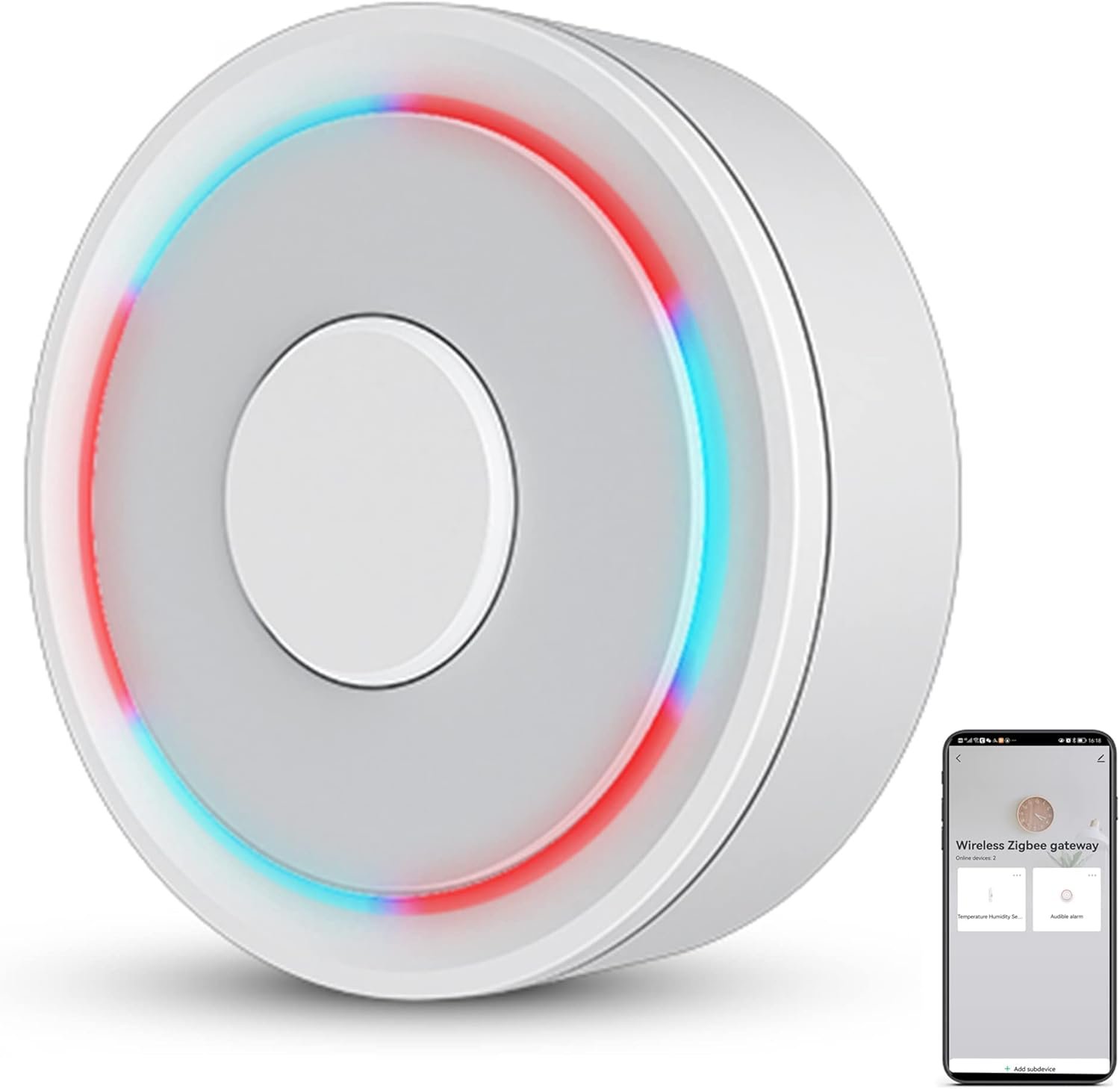 Tuya ZigBee 3.0 Hub: WiFi Smart Home hub, Zigbee Hub Gateway, Smart Life App & Voice Control, Smart Home Bridge Wireless Remote Controller Compatible with Alexa Google Assistant (Wireless)