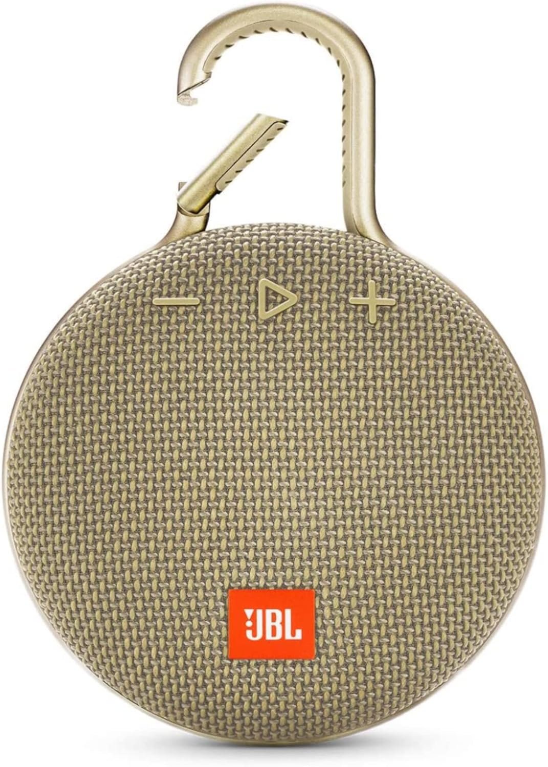 JBL Clip 3, Desert Sand – Waterproof, Durable & Portable Bluetooth Speaker – Up to 10 Hours of Play – Includes Noise-Cancelling Speakerphone & Wireless Streaming