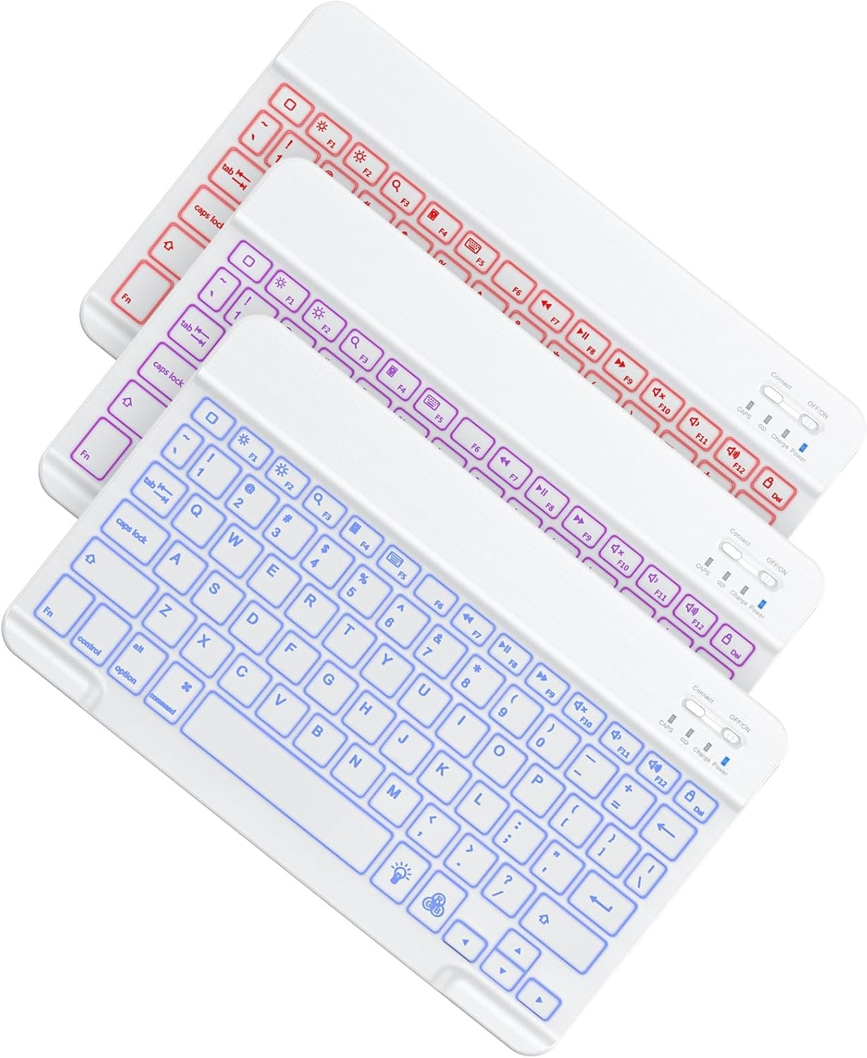OMOTON Bluetooth Keyboard, Backlight Wireless Rechargeable Keyboard for iPad, iPad Pro, iPad mini, iPad Air with Illuminated LED (White)