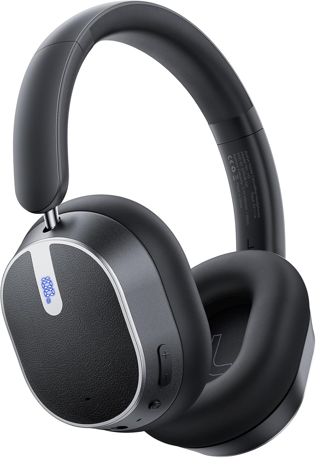 Hybrid Active Noise Cancelling Headphones,120H Playtime Wireless Headphones Bluetooth 6.0 with Power Display, 6-Mic ENC Calls, 360° Spatial Audio Over Ear Headphones Foldable Headset for Travel Game
