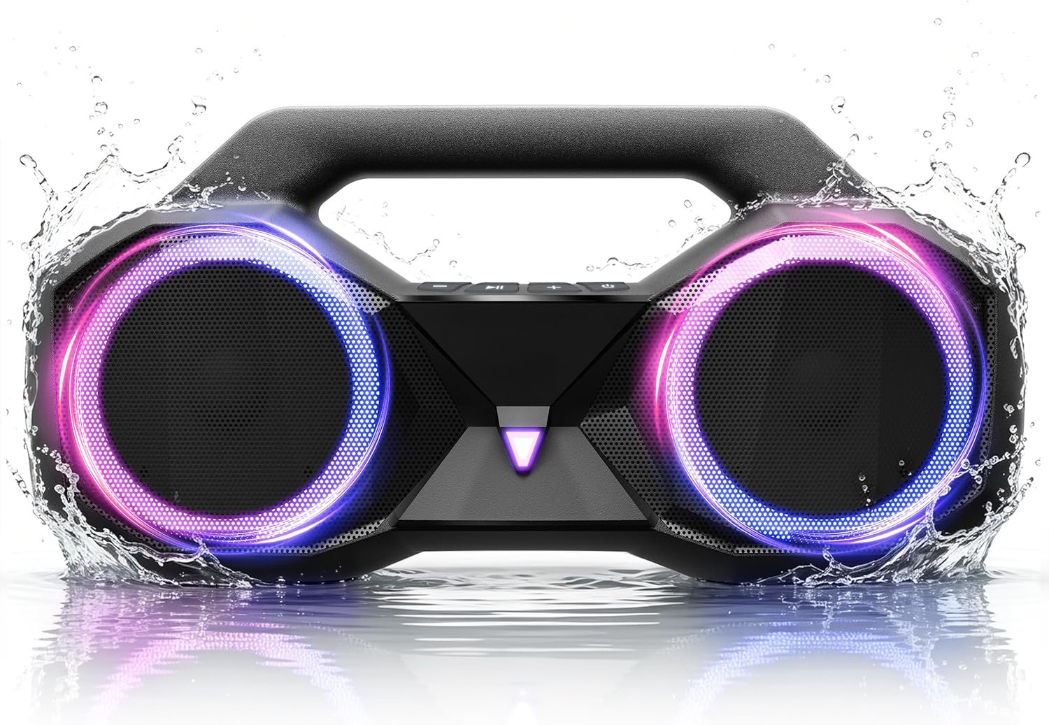 Bluetooth Speaker 80W(Peak)Loud with Bass, 20H Playtime, IPX7 Waterproof, RGB Lights, TWS, Large Portable Wireless Speakers for Outdoor, Home, Party, Pool, Beach, Tailgating, Gym, Work, Gifts (Black)