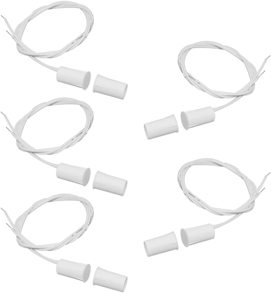 5 Pack Magnetic Contacts Switch Window Door Sensor for Alarm System NC 3/8″