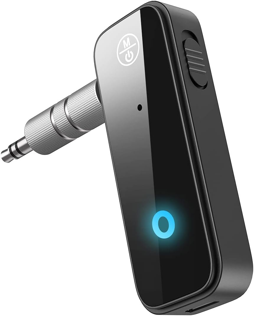 Aux Bluetooth 5.3 Adapter for Car, 2 in 1 Wireless Bluetooth Transmitter and Receiver for Headphones Car Home Audio Speaker, Portable 3.5mm Wireless Audio Receiver, Hands-Free Call