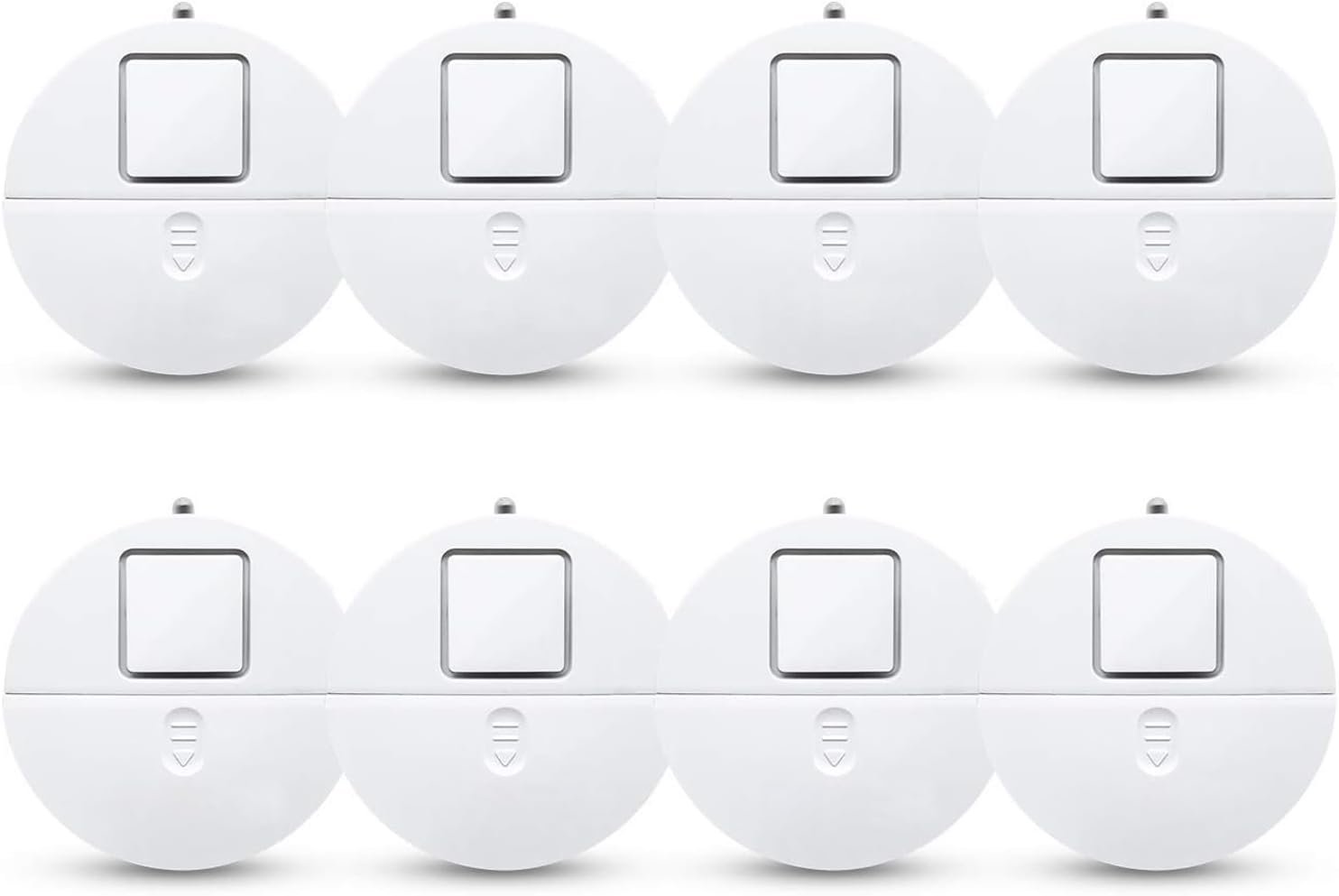 EVA LOGIK Modern Ultra-Thin Window Alarm with Loud 120dB Sound and Vibration Sensors Compatible with Virtually Any Window, Glass Break Alarm Perfect for Home, Office, Dorm Room- 8 Pack