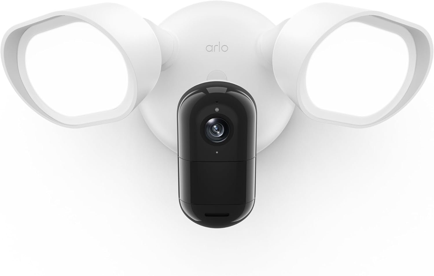 Arlo Wired Floodlight Camera, Home Security Camera with 2K Video and HDR, 2000 Lumens, Integrated Siren, Weather-Resistant, Color Night Vision, 2-Way Audio, White (Renewed)