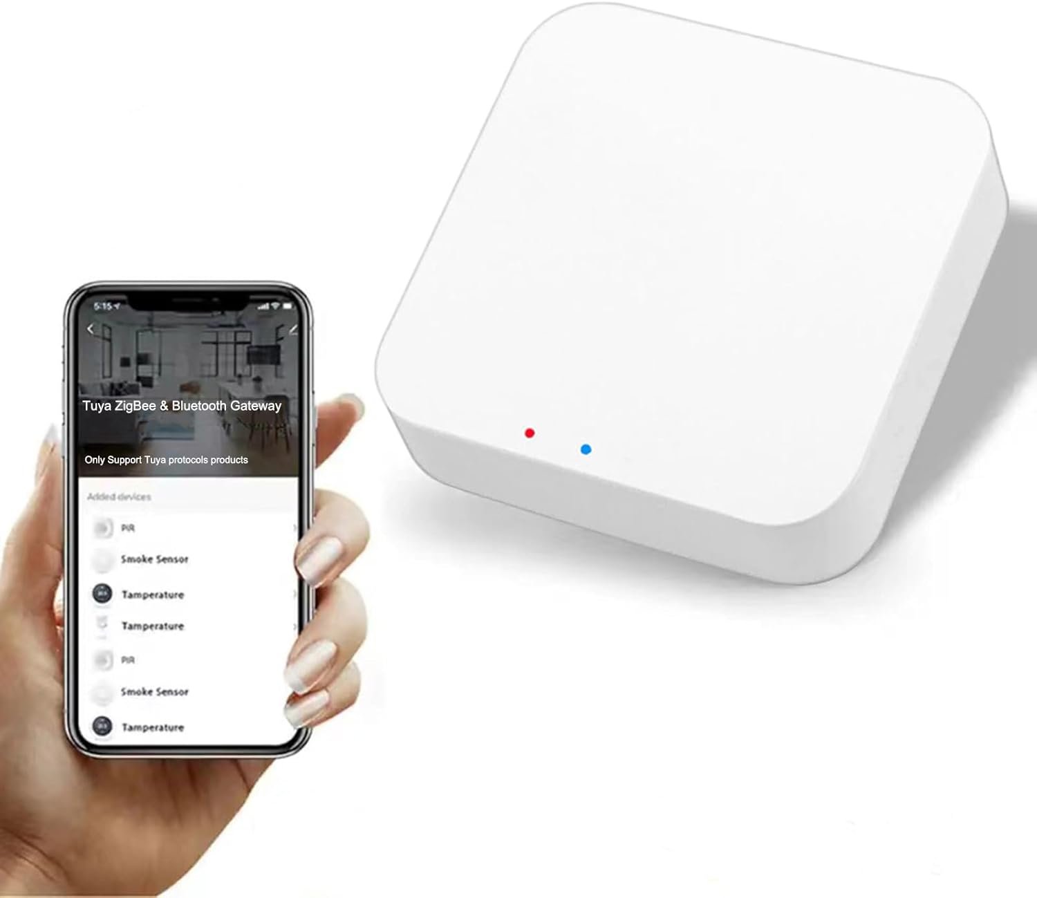 ZigBee 3.0 Hub WiFi & Bluetooth Dual Mode Gateway,Tuya Smart Bridge Wireless Remote Controller,Intelligent Bridge Wireless Smart Gateway Voice Control via Alexa, Google Home. Only Tuya Products