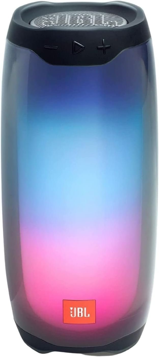 JBL Pulse 4 Waterproof Portable Bluetooth Speaker with Light Show – Black (Renewed)