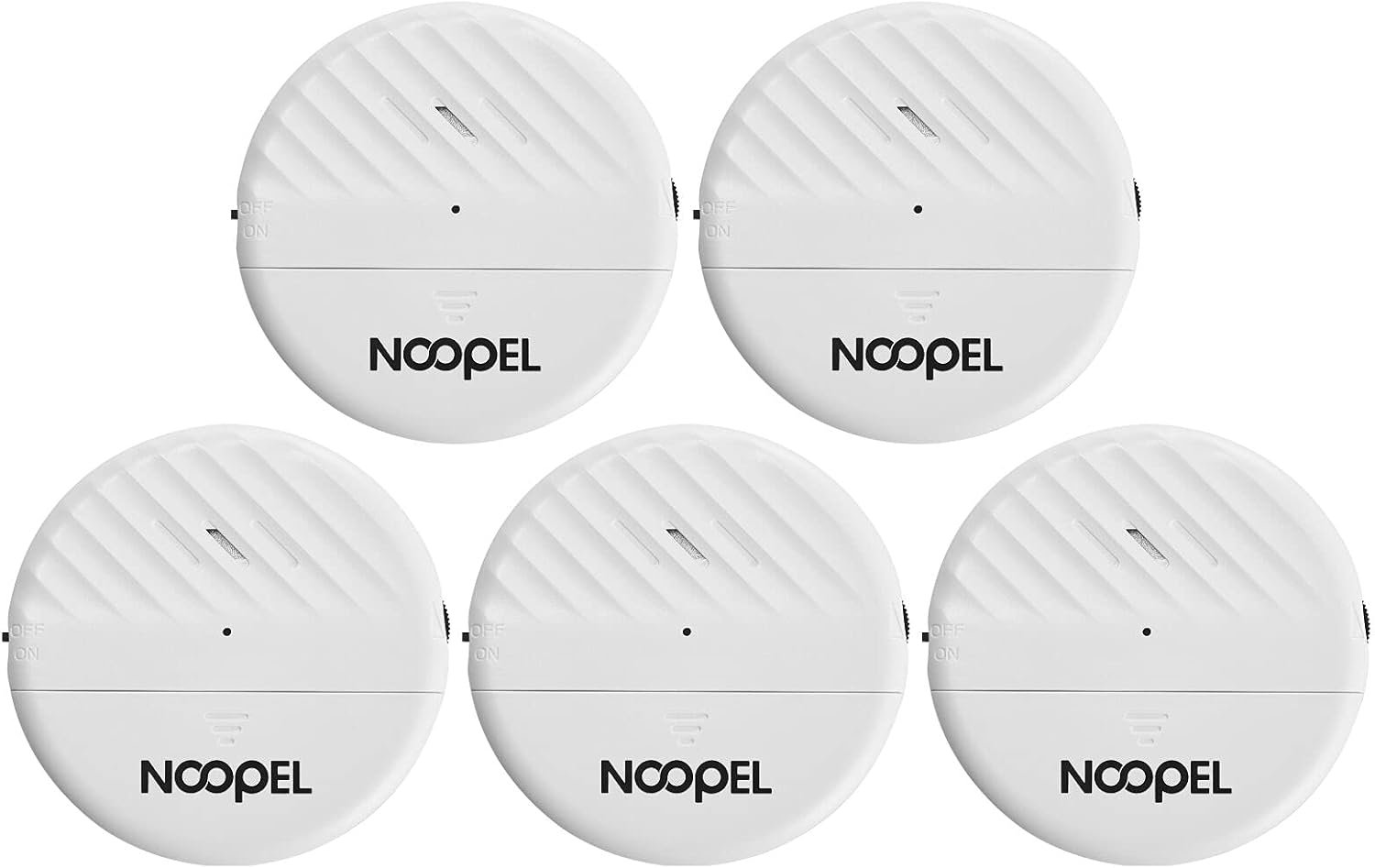 Glass Break Sensor 5 Pack, 125dB Loud Vibration Window Alarms for Home Security, Anti-Theft Protection with Adjustable Sensitivity Settings & Low Battery Indicator