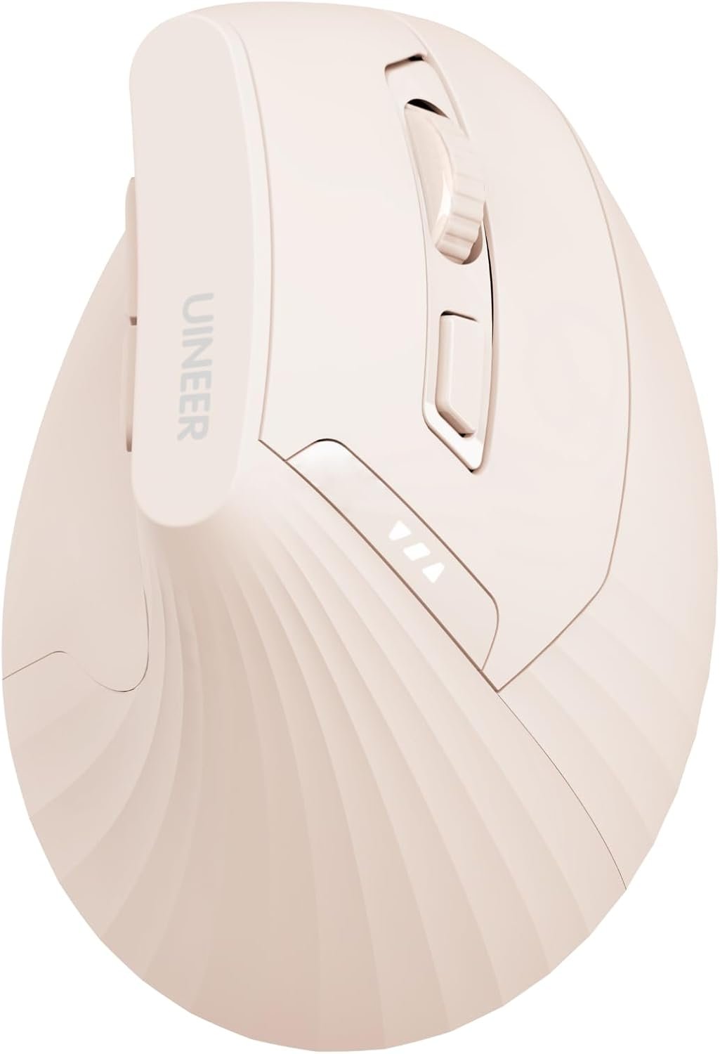 Uineer Ergonomic Wireless Mouse Pink,Bluetooth Vertical Mouse with BT5.0/4.0/2.4G, Rechargeable with Battery Indicator,Ergonomic Design for Comfort and Reduced Wrist Strain for Home,Office Use Pink