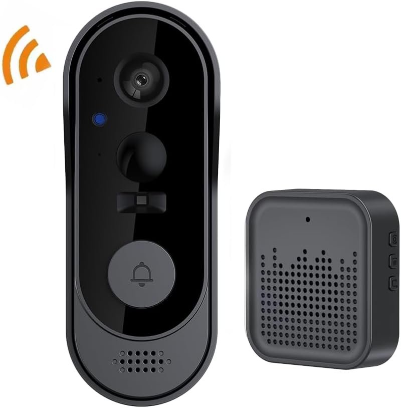 ZIG1 Doorbell Camera Wireless No Subscription, 1080p Video Doorbell with Chime, 2-Way Audio, Night Vision, 2.4G Wi-Fi, Indoor Outdoor