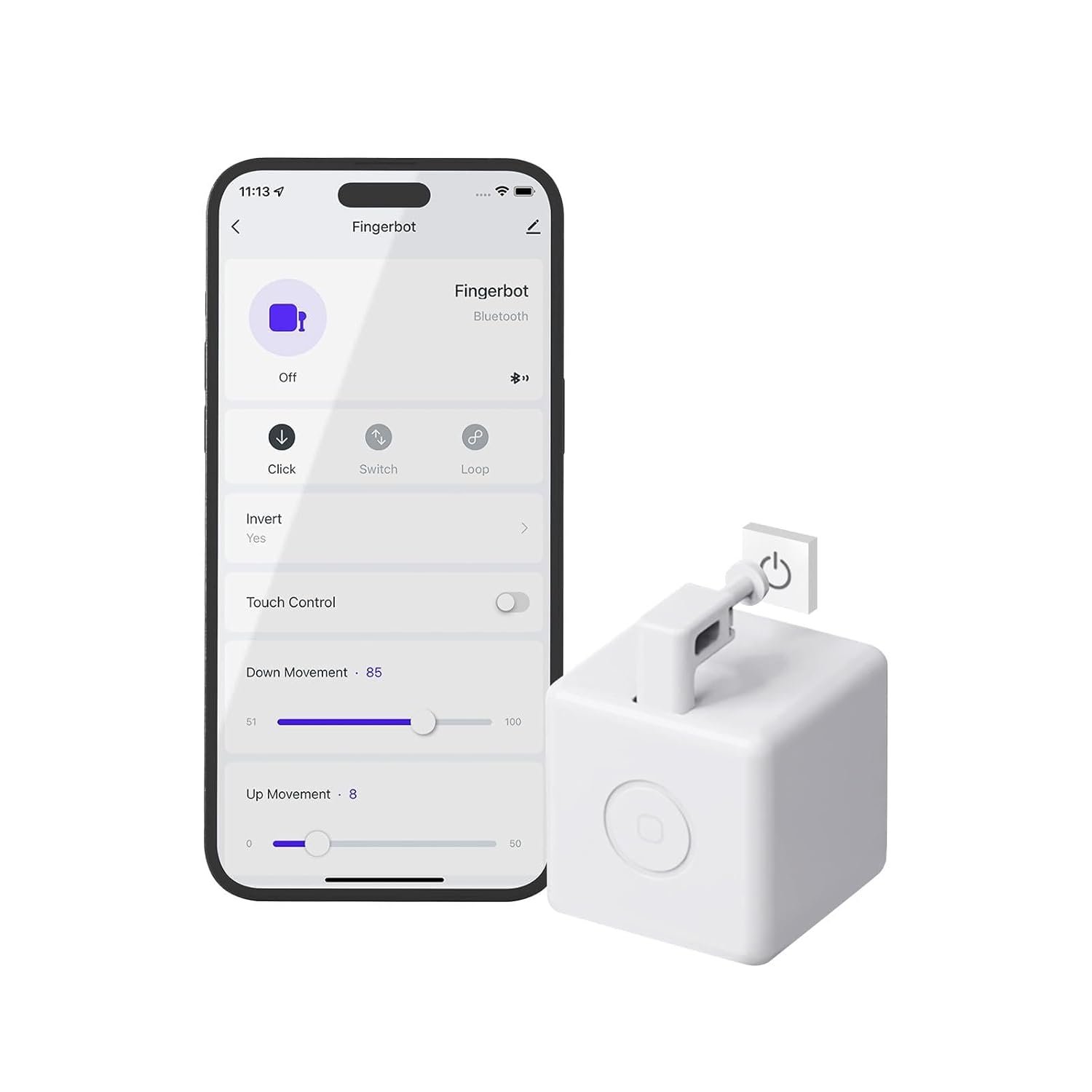 MOES Zigbee Fingerbot Plus, No Wiring Switch Smart Button Pusher, Upgrade with Touch Control,Support Alexa, Compatible with Tuya Smart Life