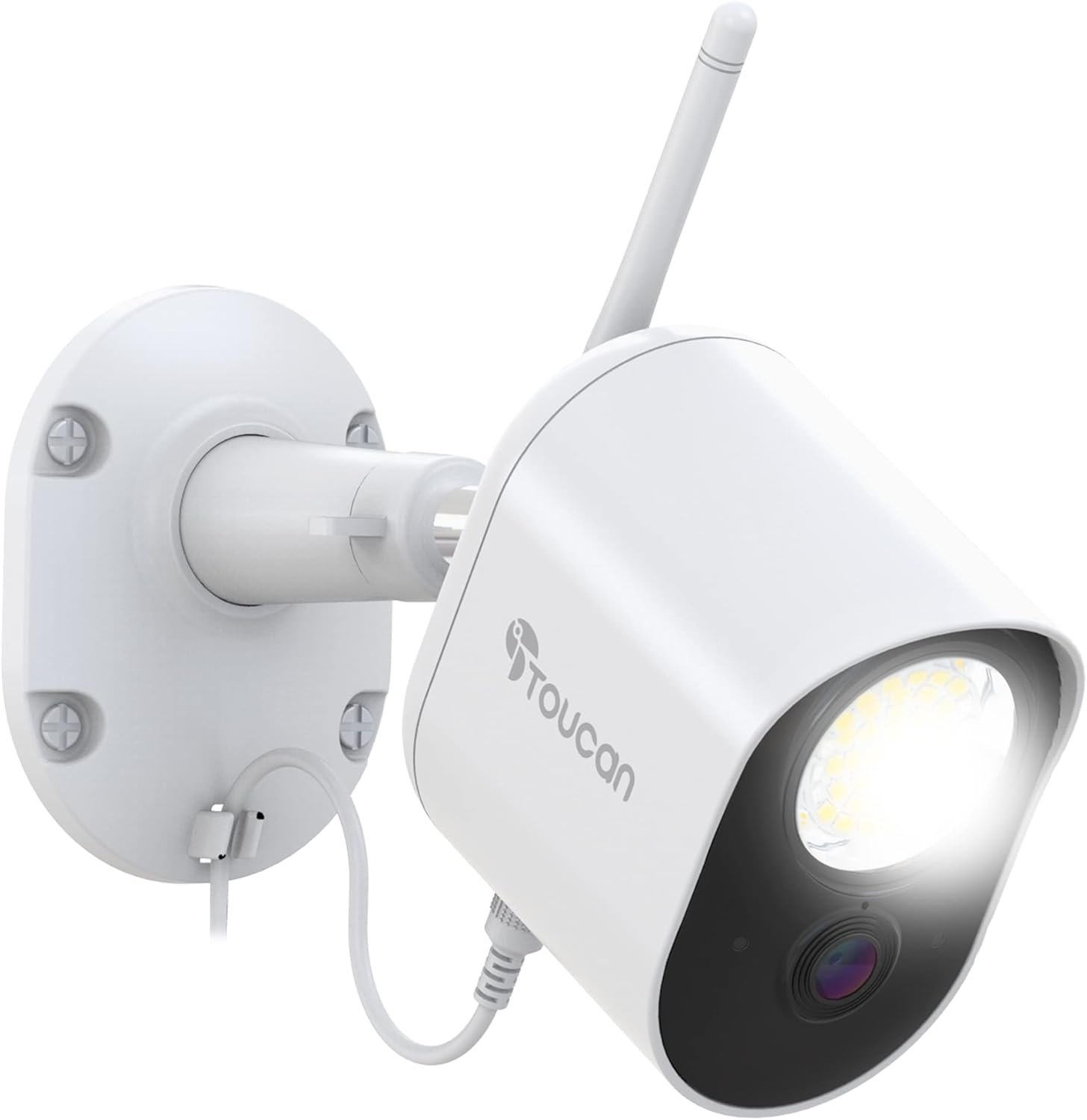 TOUCAN Floodlight Security Camera Wired – 1080P Outdoor Camera with 1200 lm Super Bright LED Light, Radar Motion Detection, Wide Angle Video, Two-Way Audio, Night Vision, No Subscription Required