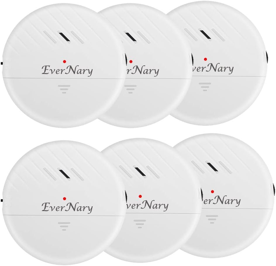 Window Vibration Alarm,6Pack 125dB Loud Ultra-Slim Anti-Theft Alarm for Door and Window Glass Break Sensor Alert with Adjustable Sensitivity (6, White)