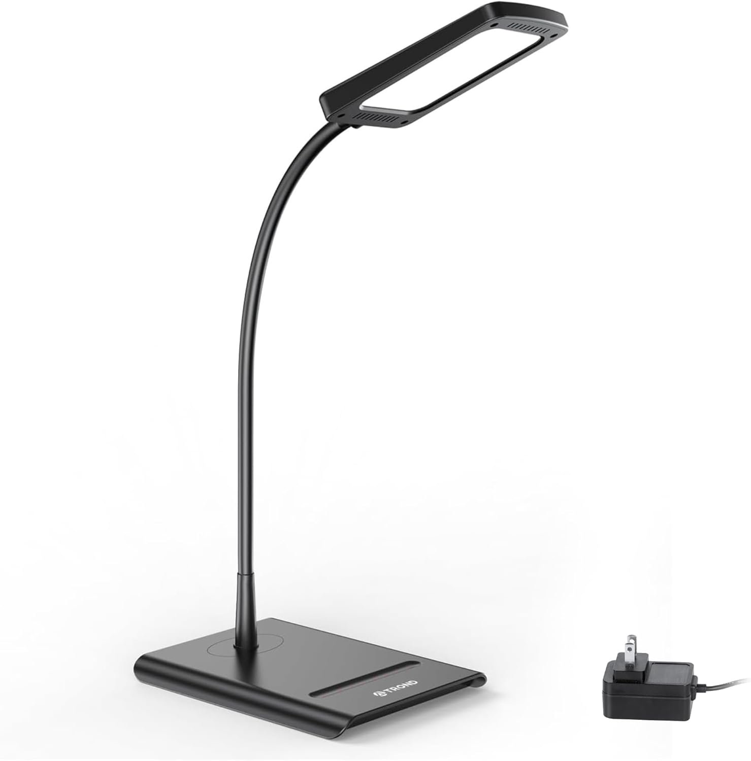 TROND Desk Lamp, Bright Dimmable Eye-Caring Table Lamp, 3 Color Modes 7 Brightness Levels, Flexible Gooseneck, Touch Control, Memory Function, Desk Light for Home Office Dorm Room Essentials, Black