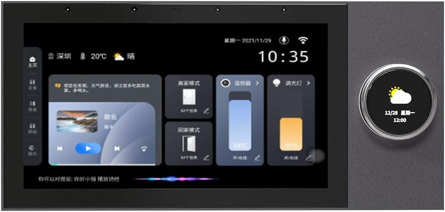 Smart Home Control Panel,7” Dimmer and Background Music Player,Smart Life Tuya App Control Timer Switch For Smart Appliances,Support Video Doorbell Two-Way Intercom