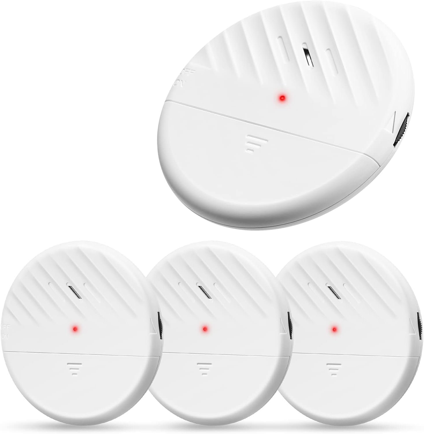 WSDCAM Glass Break Sensor Alarm 125dB Ultra-Slim Wireless Glass Break Detector Window Alarm Vibration Sensor for Home Window and Door Security – 4 Pack