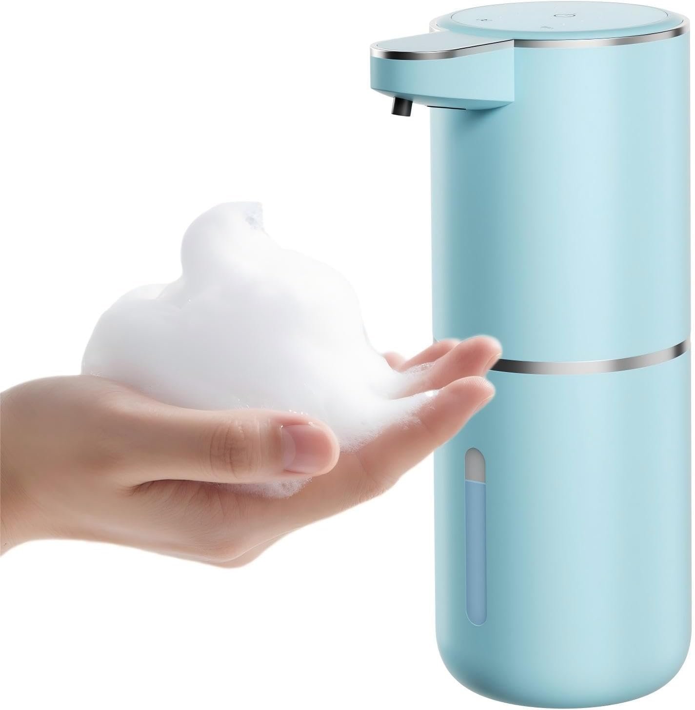 P11 Seafoam Automatic Foaming Soap Dispenser – Unique Coastal Tone, Touchless Sensor, 4-Level Foam Control, USB-C Rechargeable, 380ml, Wall Mounted or Countertop for Kitchen & Bathroom