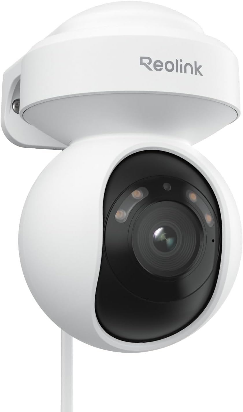 REOLINK 4K PoE Security Outdoor IP Camera with 355° Pan & 50° Tilt, Color Night Vision for Home Surveillance, Auto Tracking, Smart Detection, Two-Way Talk, 24/7 Recording, E1 Outdoor SE PoE