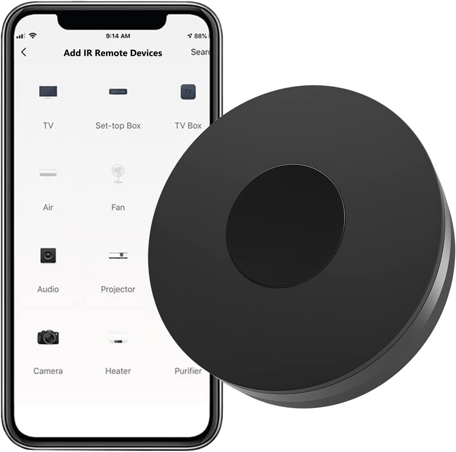 Smart IR Remote Control, 2.4G WiFi Universal Smart Home Hub, WiFi Smart Controller for Home Automation,Air Conditioner, TV, Ceiling Fan, Curtain Remote, Works with Alexa, Google Assistant