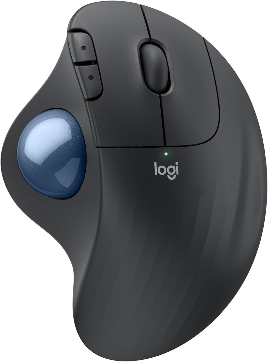 Logitech Ergo M575S Wireless Trackball Mouse, Wireless Ergonomic Mouse with Bluetooth and Encrypted Dongle, Comfortable Thumb Control, Precise and Smooth Tracking, for PC/Mac – Graphite Blue Ball