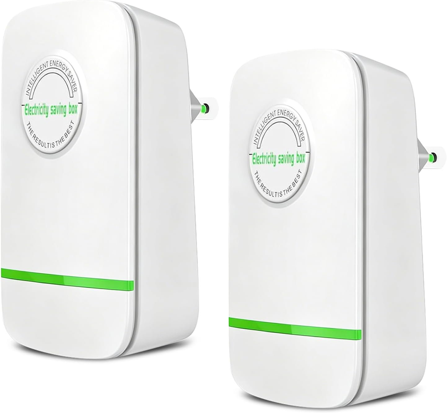 2pc Electricity Saving Box Energy Saving Device Smart Save Plug Power Saver Voltage Optimization Surge Protection Thermoregulation Outlet Home Office Compact Plug and Play Energy Efficiency
