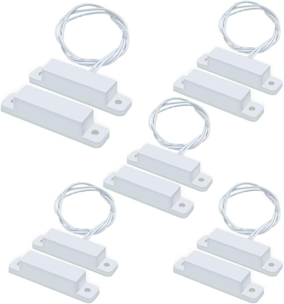 5 Sets Magnetic Contacts Wired Window Door Contact Sensor Magnetic Reed Switch NC Surface Mounted Alarm Switch Sensor