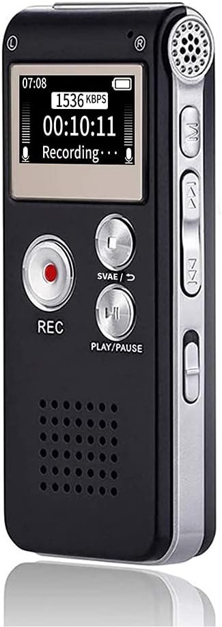 Digital Voice Recorder 16GB Voice Recorder with Playback for Lectures – USB Rechargeable Dictaphone Upgraded Small Tape Recorder Device