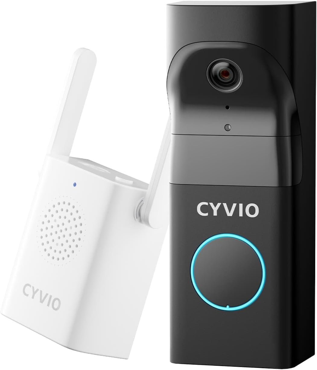 Doorbell Camera Wireless, 5MP Video Doorbell with Base Station, Head to Toe Wide Video View, Battery/Wired Option, Package Monitor, 2-Way Talk, Human Detection, 2.4/5 GHz WiFi, No Subscription