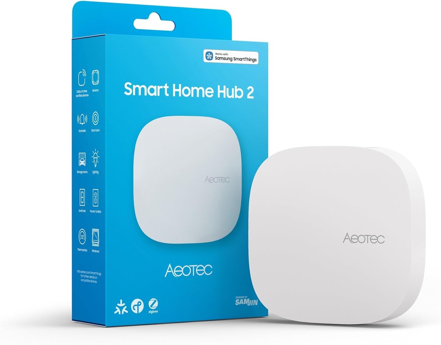 Aeotec Smart Home Hub2 – V4, Works as a SmartThings Hub, Zigbee, Matter Gateway, Compatible with Alexa, Google Assistant, WiFi (No Z-Wave)