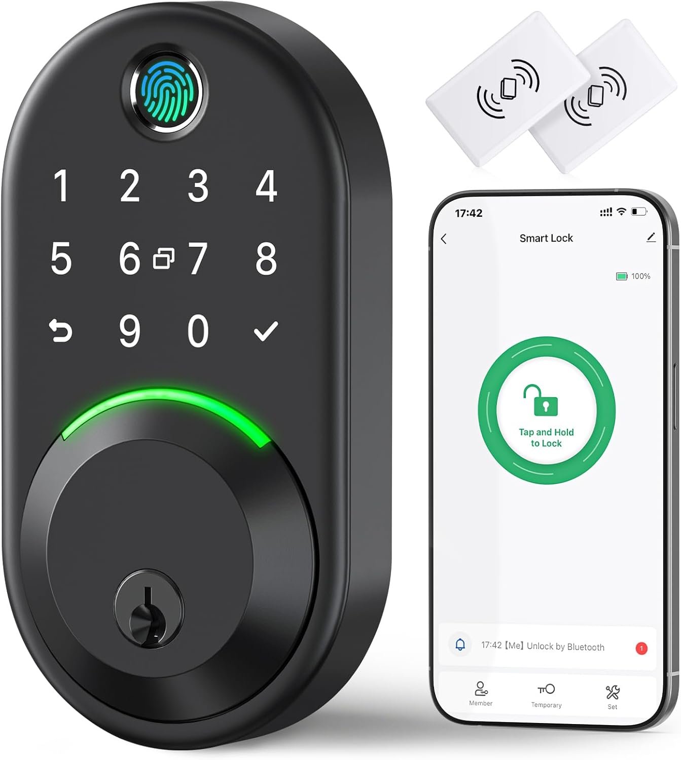 Smart Deadbolt Door Lock with Keypad:Yamiry Fingerprint Keyless Entry Deadbolt,Digital Smart Locks for Front Door,Electronic Code,Easy Installation