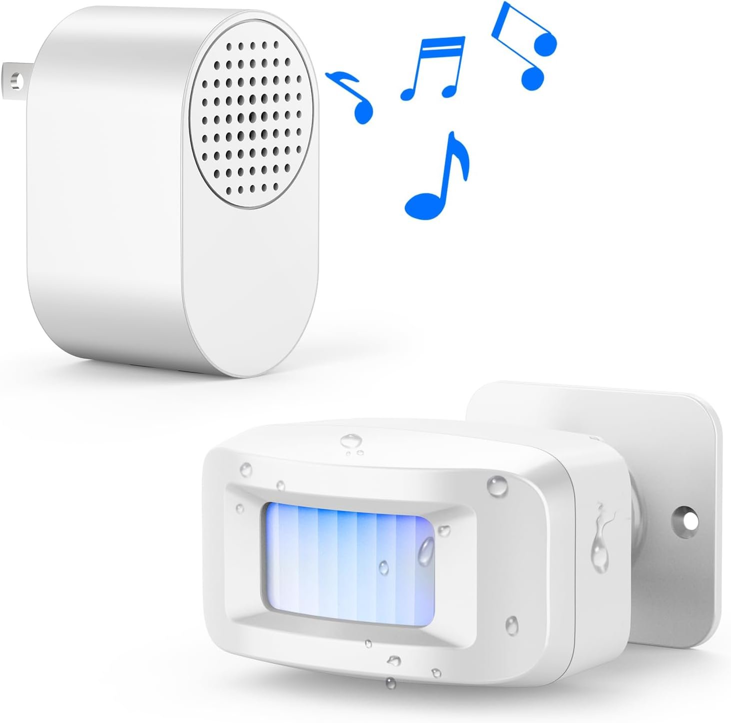 Driveway Alarms Wireless Outside Weatherproof – Motion Sensor Alarms System Motion Detector Plug-in Receiver Loud Chimes Security Alert Monitor System 500FT Long Range Outdoor Detection