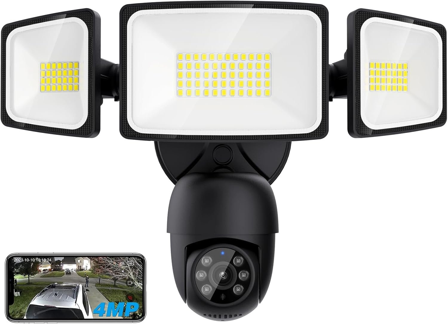 Onforu Floodlight Camera Outdoor, 2K Smart Home Security Camera Wired, 360° Surveillance Al Detection & Auto Tracking, 5500 Lumens Motion-Activated Flood Light Cam, Color Night Vision, 2-Way Audio